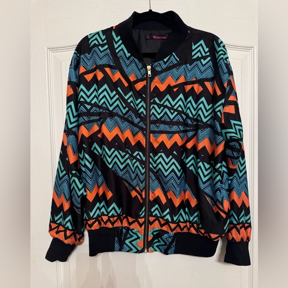 Colorful Chevron Patterned Jacket - Picture 1 of 5